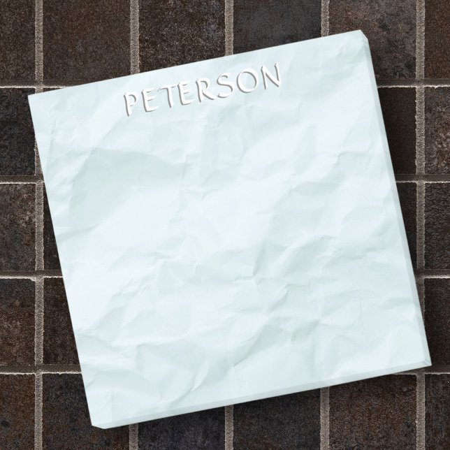 Pastel baby blue crumpled ripped paper custom name post-it notes (Creator Uploaded)
