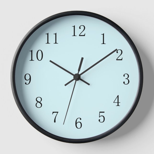 Pastel Baby Blue Kitchen Wall Clock (Front)