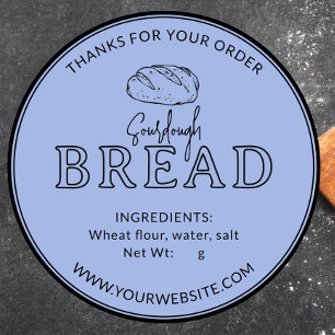 Pastel Baby Blue Sourdough Bread Thank You Sticker