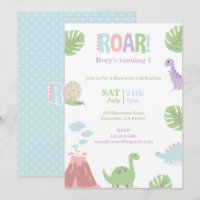 Pastel Baby Dinosaur Kids Birthday Party