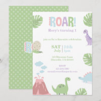 Pastel Baby Dinosaur Kids Birthday Party