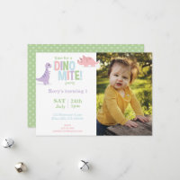 Pastel Baby Dinosaur Kids Photo Birthday Party