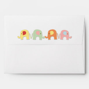 Pastel Baby Elephants Shower Envelope