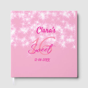 Pastel baby pink sweet 16 birthday add name da guest book