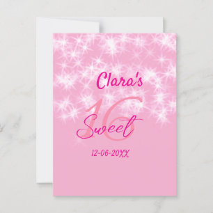 Pastel baby pink sweet 16 birthday add name da postcard