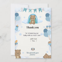Pastel Baby Shower Thank You Card