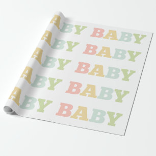 Pastel baby wrapping paper, baby shower paper