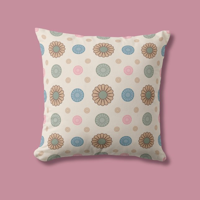 Pastel Babylonian Inspired Floral Pattern Cushion (Creator Uploaded)