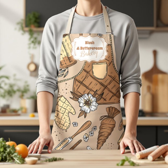 Pastel Bakery Branding Apron (Creator Uploaded)