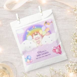 Pastel Balloon Unicorn Rainbow Baby Shower Favour Bags