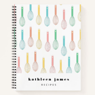 Pastel Balloon Whisks Recipe Notebook