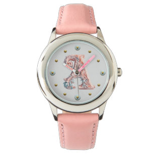 Pastel Baroque Letter A Watch