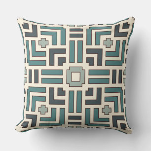Pastel Basket Weave Motif Overlapping Stripes  Cushion