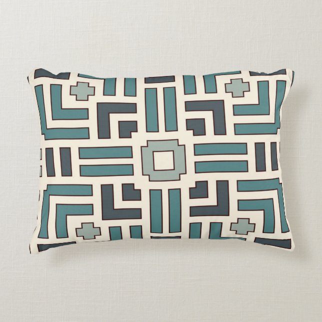 Pastel Basket Weave Motif Overlapping Stripes  Decorative Cushion (Front)