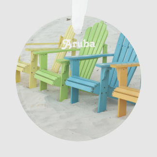 Pastel Beach Chairs in Aruba Ornament