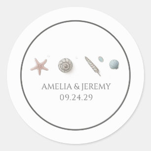 Pastel Beach Classic Round Sticker