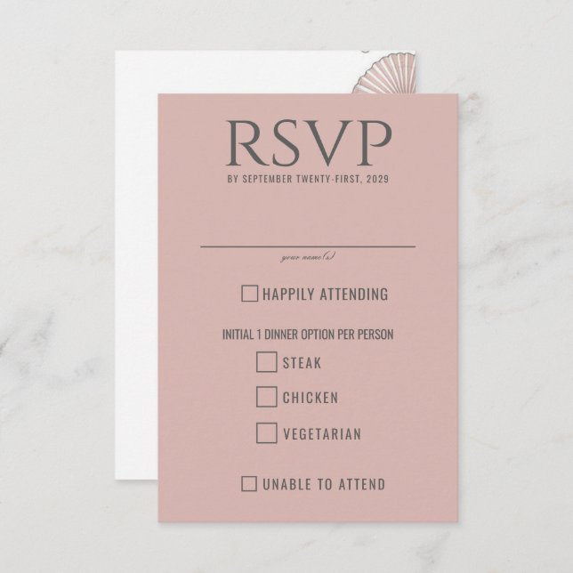 Pastel Beach Food Choices RSVP Card (Front/Back)