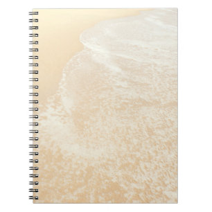 Pastel Beach Photography Sand and Sea foam Spiral Notebook