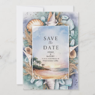 Pastel Beach Wedding Save The Date