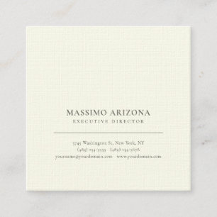 Pastel Beige Colors Minimalist Plain Premium Linen Square Business Card