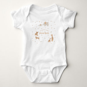 Pastel Beige Cute Illustrative Baby Shower Bodysuit