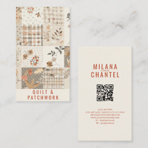 Pastel Beige Quilt Patchwork Handmade Clothing  Business Card