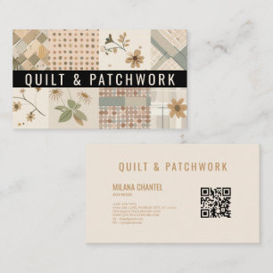 Pastel Beige Quilt Patchwork Handmade Clothing  Business Card