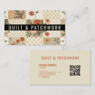 Pastel Beige Quilt Patchwork Handmade Clothing Business Card