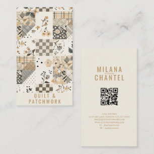 Pastel Beige Quilt Patchwork Handmade Clothing  Business Card
