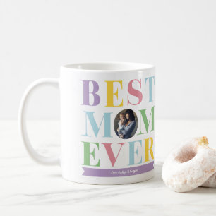 Pastel Best Mum Ever Photo Gift Coffee Mug