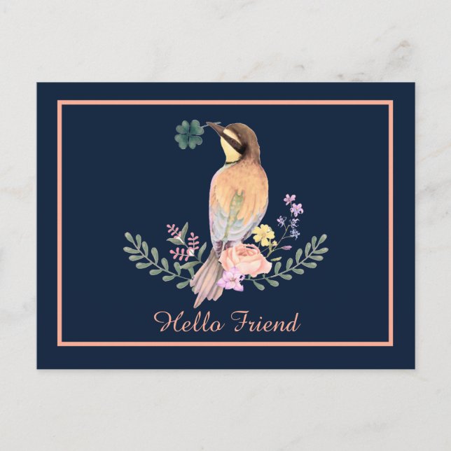 Pastel bird postcard (Front)