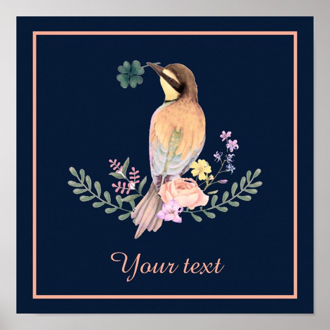 Pastel bird  poster (Front)