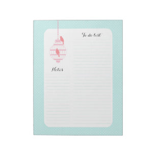 Pastel Birdcage Notepad