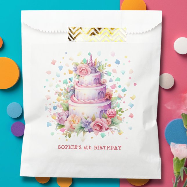 Pastel Birthday cake birthday Favour Bags (Creator Uploaded)