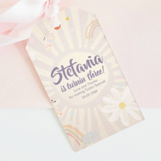 Pastel Birthday Girl Pink Thank You  Gift Tags