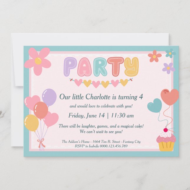 Pastel Birthday Invitation (Front)