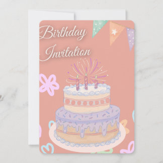 Pastel Birthday Invitation | Editable Birthday Par