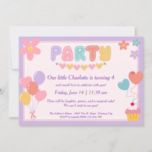 Pastel Birthday Invitation purple