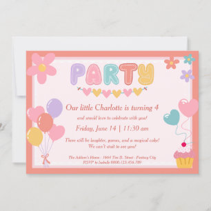 Pastel Birthday Invitations – Printed or Digital