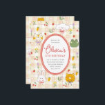 Pastel Birthday Invite Girl, Whimsical Kids Party<br><div class="desc">Pastel Birthday Invite Girl,  Whimsical Kids Party Invitation
This whimsical,  playful birthday invitation features cute cats,  dogs,  frogs and bunnies surrounded by berries,  cherries and flowers. The template is customizable 🤩,  created by Motif Visuals Design,  making the buying process enjoyable and convenient.</div>