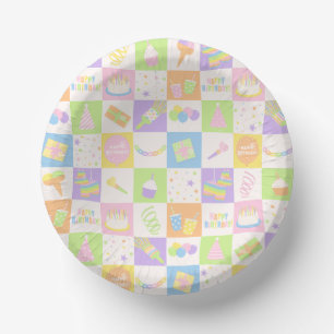 Pastel Birthday Party Paper Bowls Plate