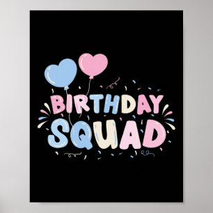 Pastel Birthday Squad For Birthday Party Poster