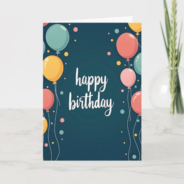 Pastel Birthday Wishes Card (Front)