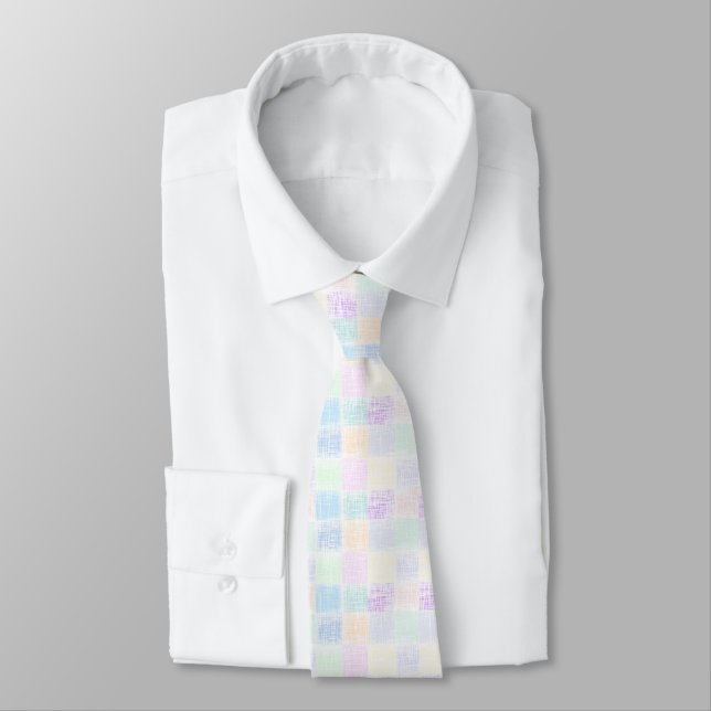 pastel block multicolored pattern tie (Tied)