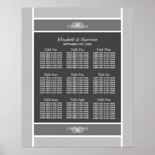Pastel Block - Siver Grey - Wedding Seating Chart