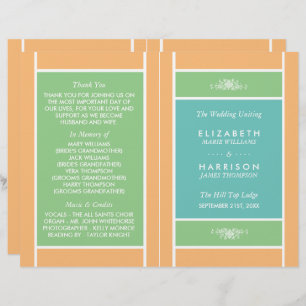 Pastel Block - Tropical Colors Wedding Programme