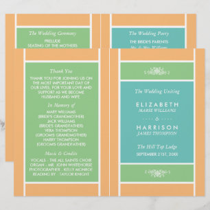 Pastel Block - Tropical Colours Wedding Programme