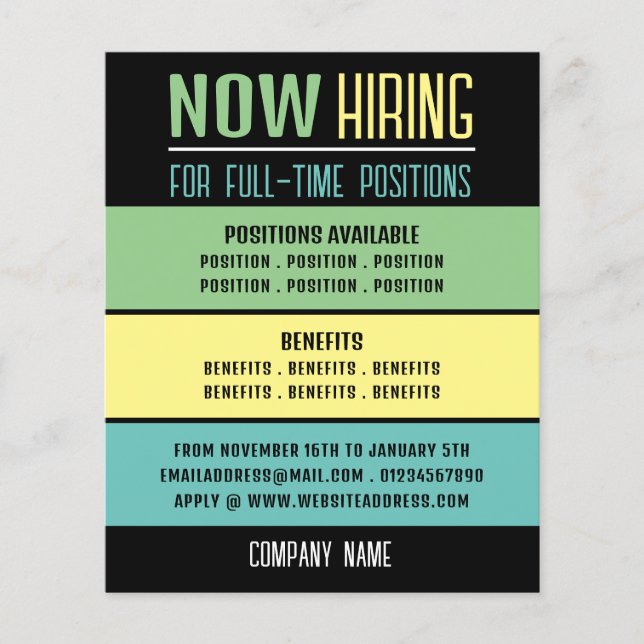 Pastel Blocks Job Vacancy Recruitment Advertising Flyer (Front)