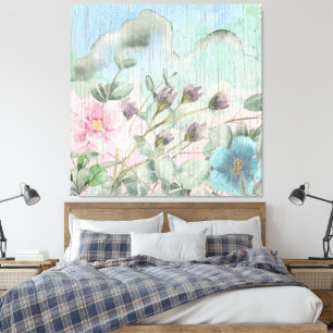 Pastel Bloom: A Watercolor Symphony Canvas Print