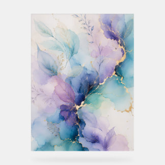 Pastel Bloom Abstract Acrylic Sign